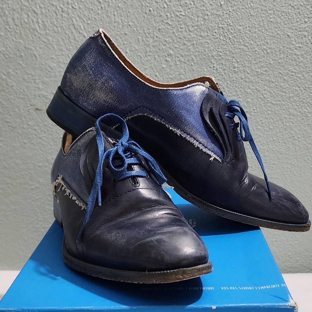 John Fluevog Blue Flats Timeless Style